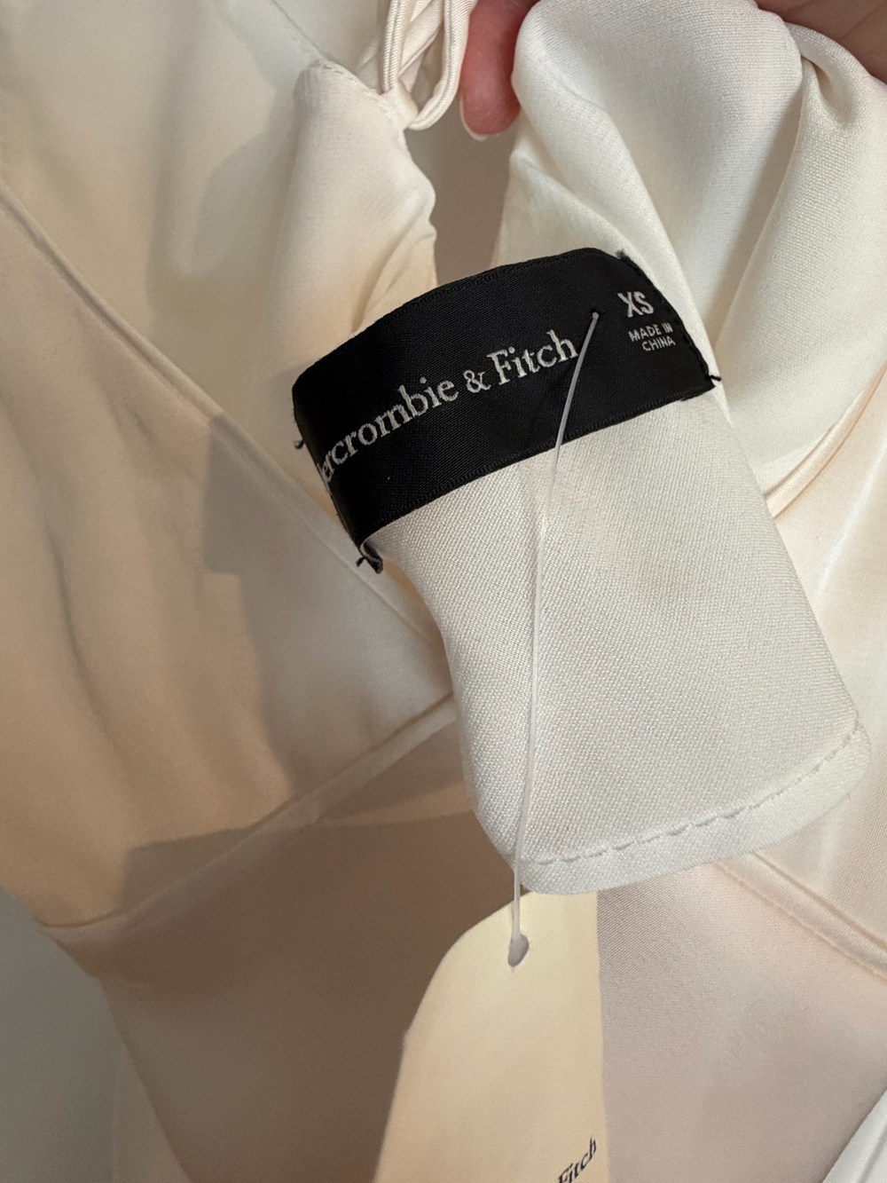 NWT: Abercrombie White Satin Slip Midi Dress | Size XS - Picture 5 of 6